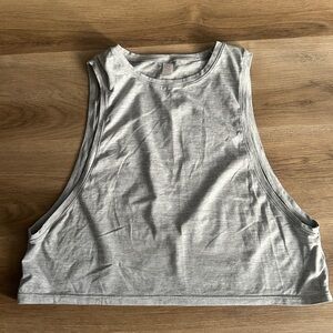 JustFab Gray Sleeveless Crop Tank Top, Size: Medium- EUC